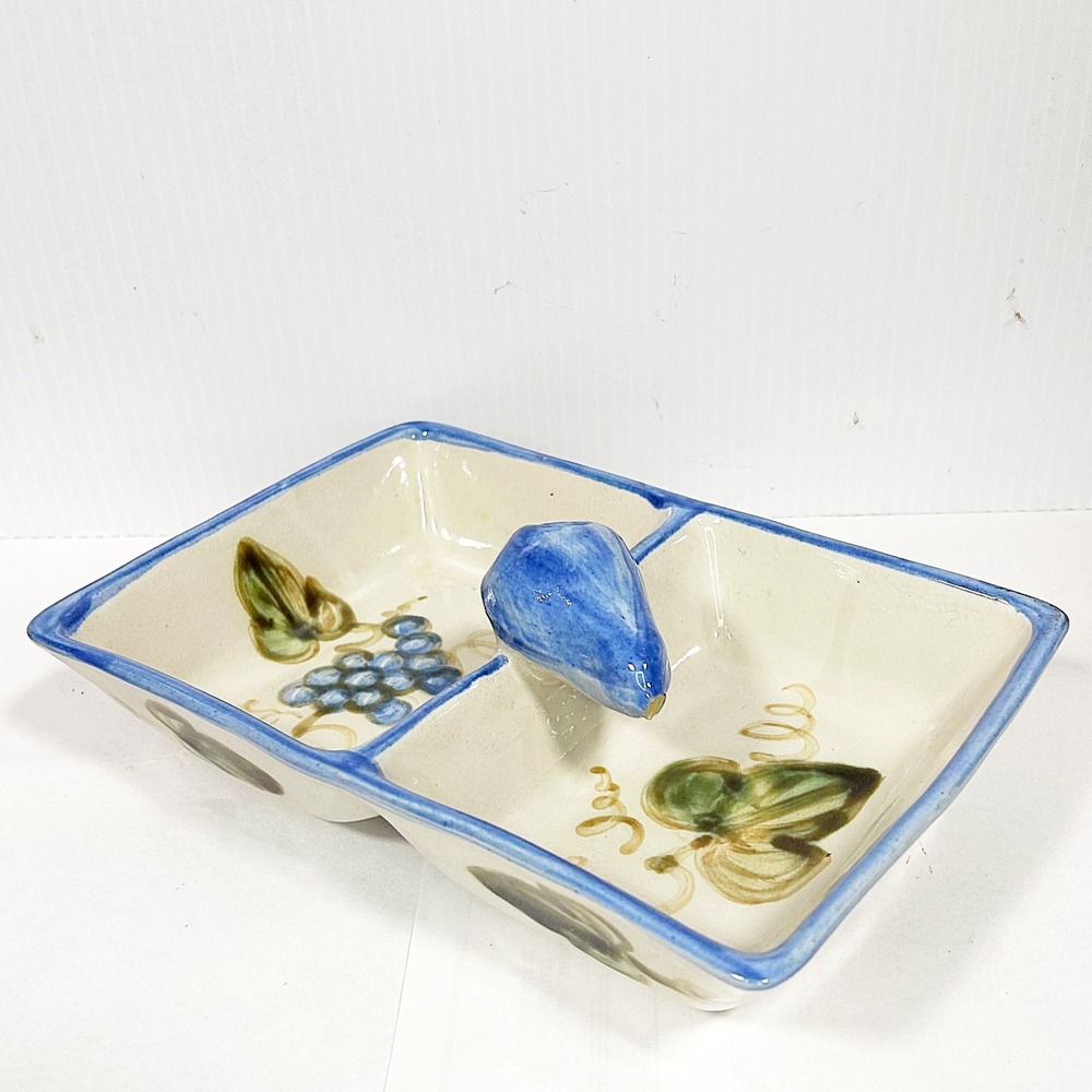 Vintage John B Taylor Ceramica Grapes Divided Serving Dish Louisville KY
